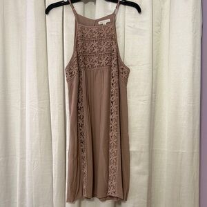 Socialite Beige Crochet Dress